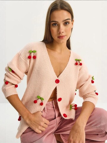 Bianco Lucci Knit cardigan in Pink
