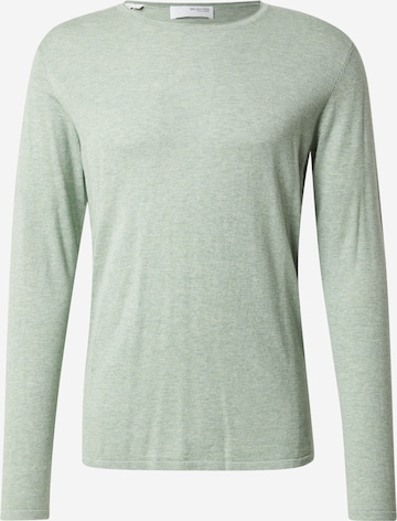 SELECTED Kampsun 'SLHRome', värv roheline: eest vaates