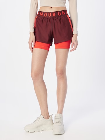 Regular Pantalon de sport 'Play Up' UNDER ARMOUR en rouge : devant