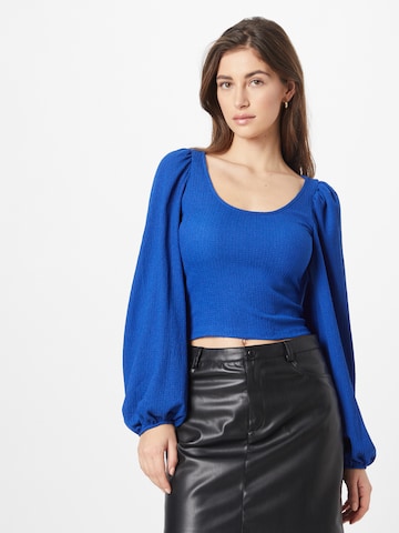 Monki - Blusa em azul: frente