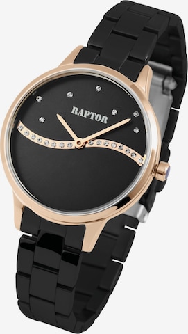 Raptor Analog Watch 'Flake, Strass' in Black: front