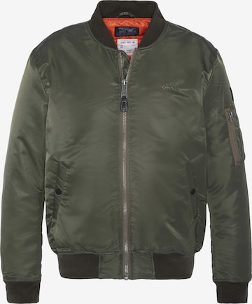 Veste mi-saison Schott NYC en vert : devant