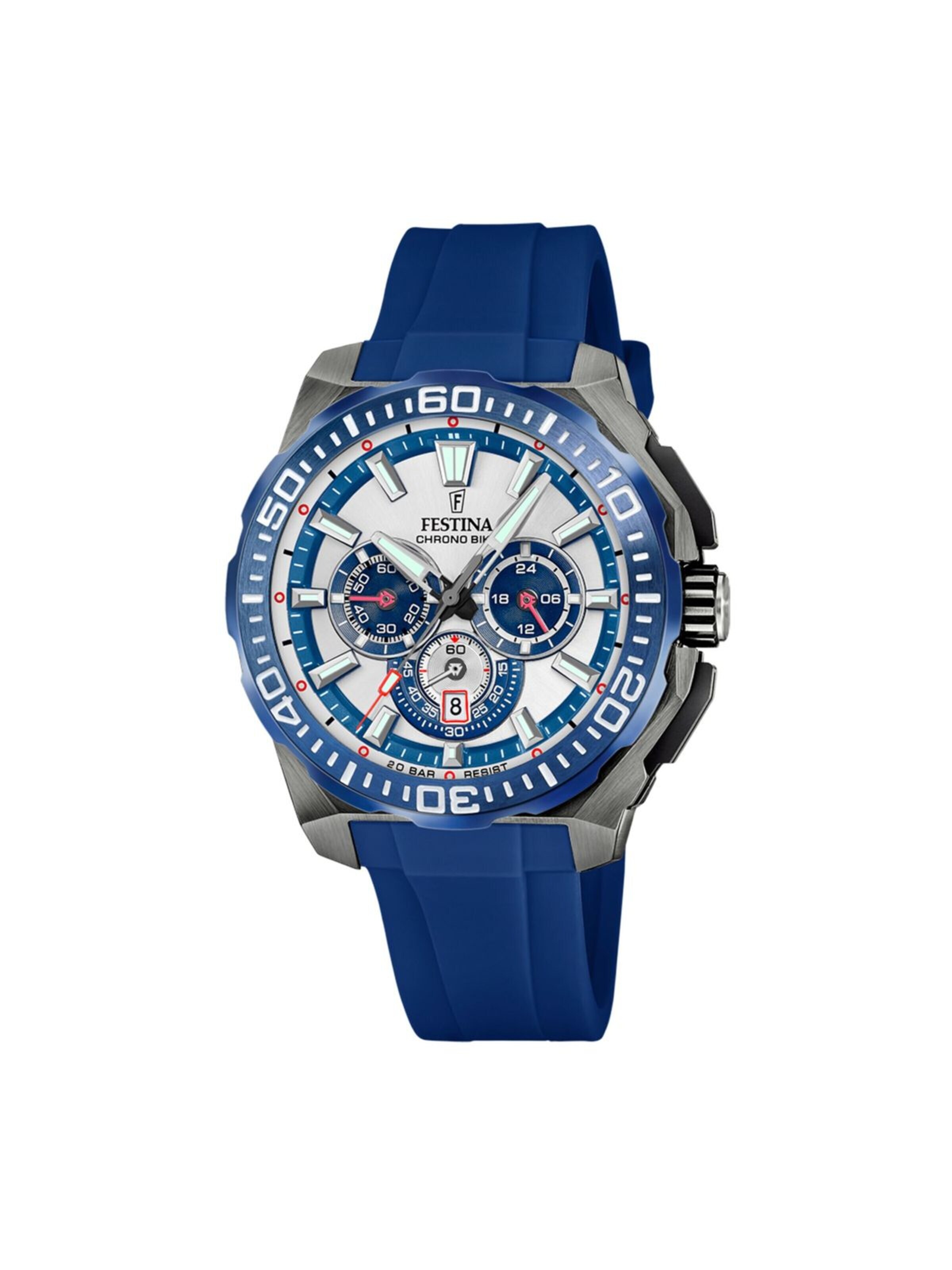 Montre à affichage analogique 'Chrono Bike' FESTINA en bleu : devant