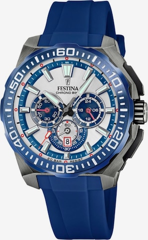 Montre à affichage analogique 'Chrono Bike' FESTINA en bleu : devant