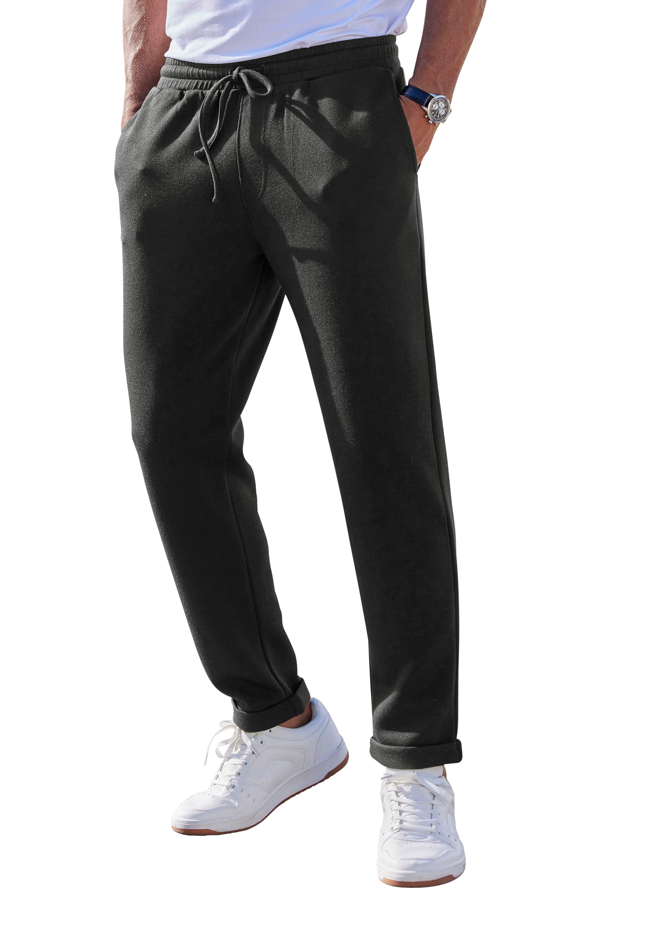 JOHN DEVIN Regular Hose in Schwarz: Vorderseite