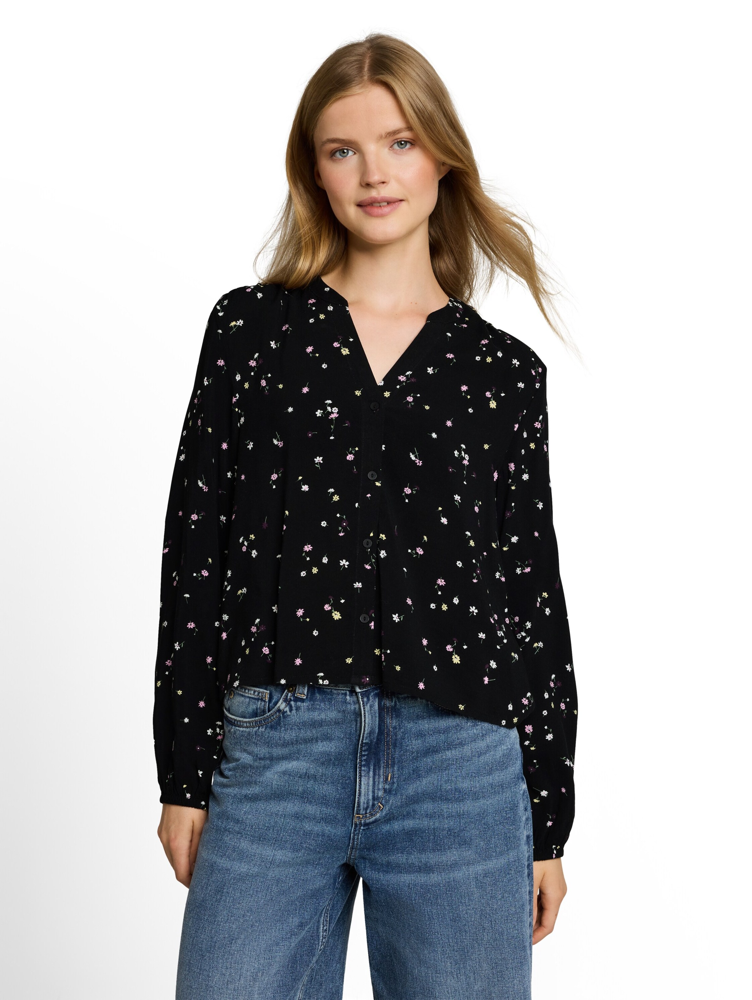 TOM TAILOR DENIM Blouse in Black: front