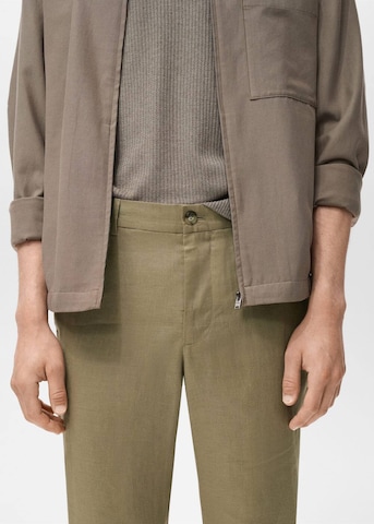 MANGO MAN Slim fit Pants 'Oyster' in Green