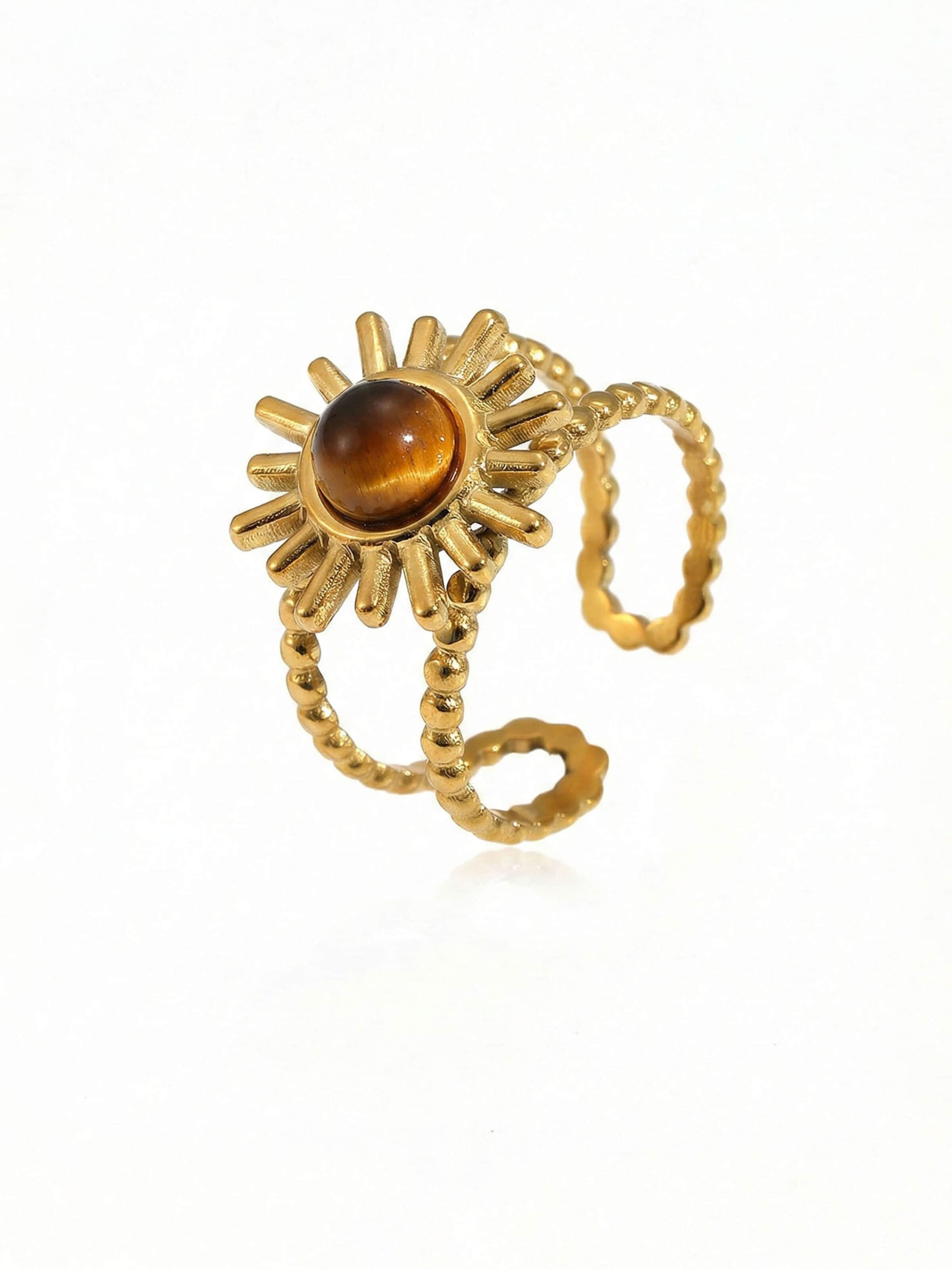 Nemomatheo Ring 'Sunburst' in Brown