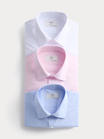 Marks & Spencer Slim fit Button Up Shirt in Blue