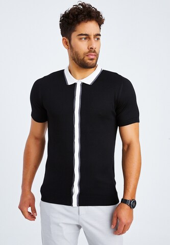 Leif Nelson Regular fit Button Up Shirt in Black: front