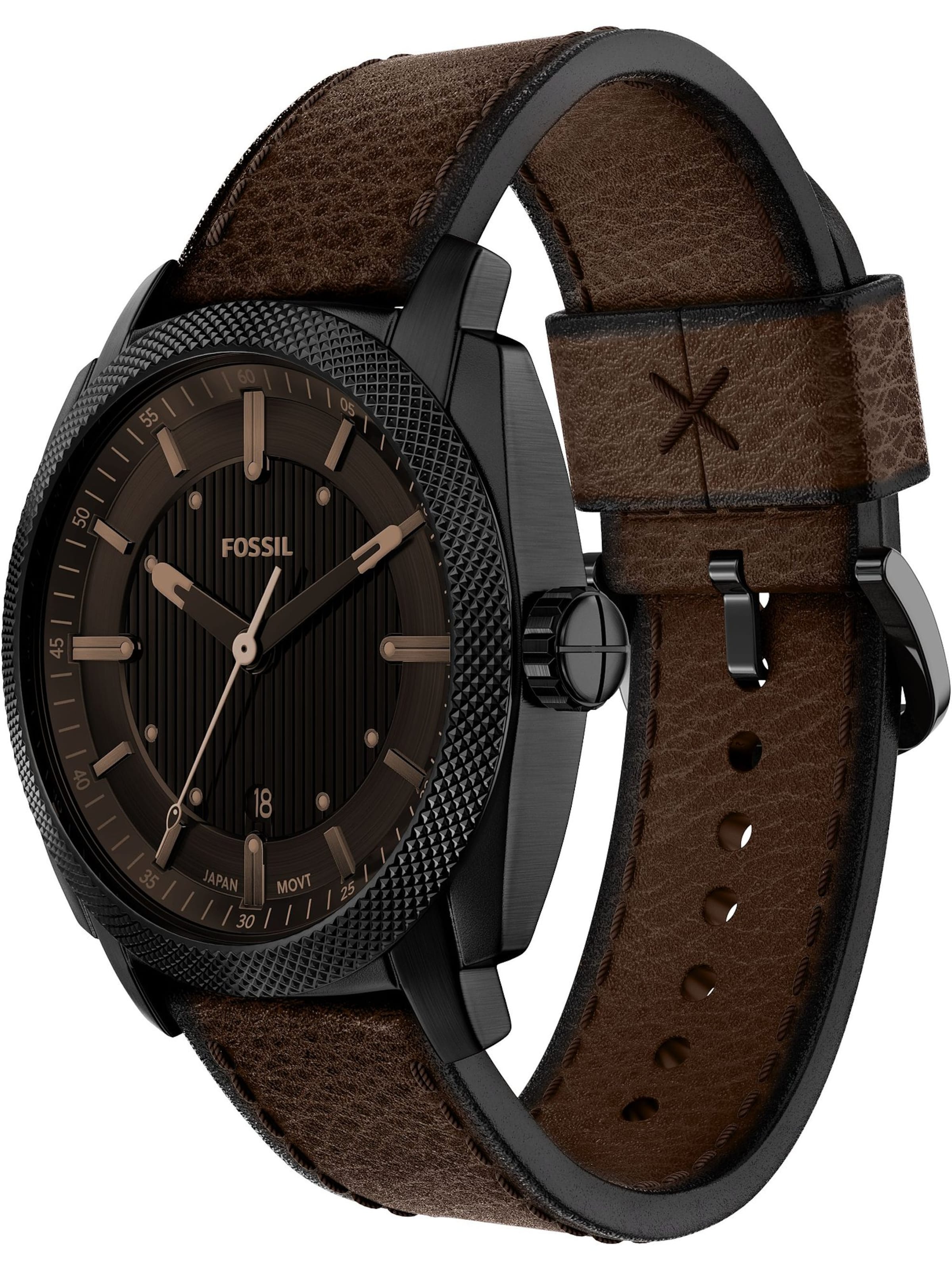 FOSSIL Analog klocka 'MACHINE' i brun