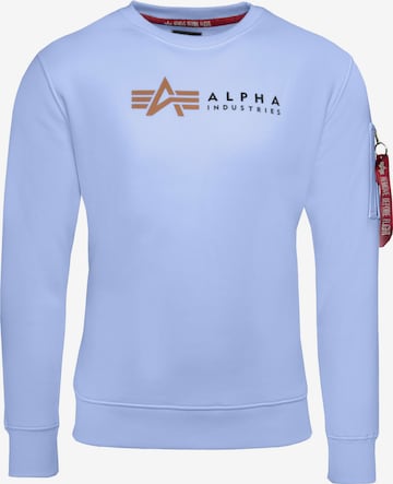 Sweat-shirt ALPHA INDUSTRIES en bleu : devant