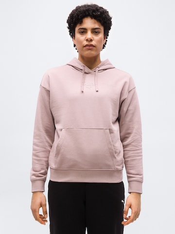 PUMA Sportief sweatshirt 'ESS SCRIPT' in Beige: voorkant