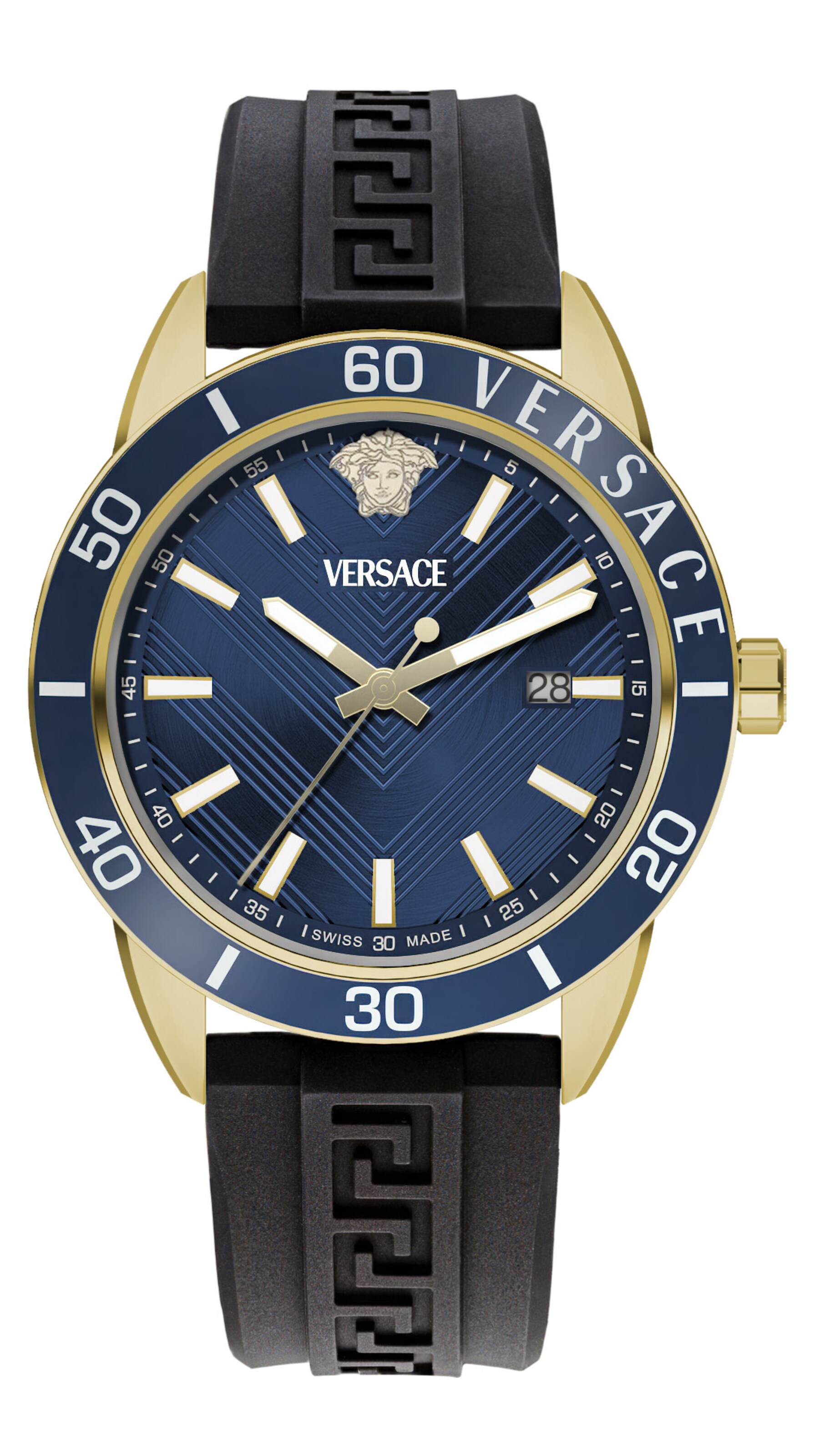 VERSACE Analoog horloge 'Greca Urban' in Blauw: voorkant