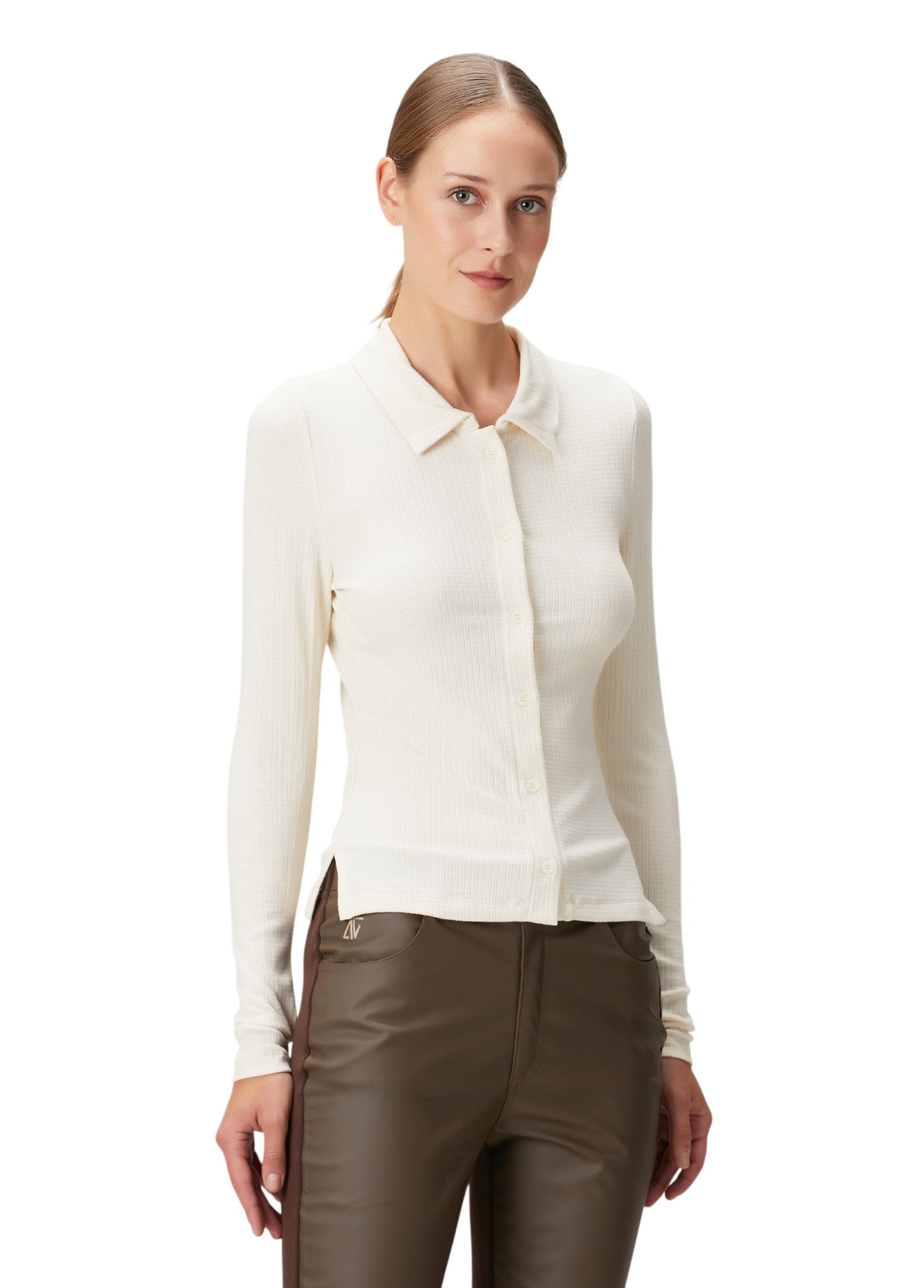 BASSIGUE Bluse in Beige: Vorderseite