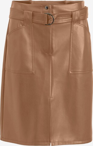 VILA Skirt 'Pen' in Brown: front