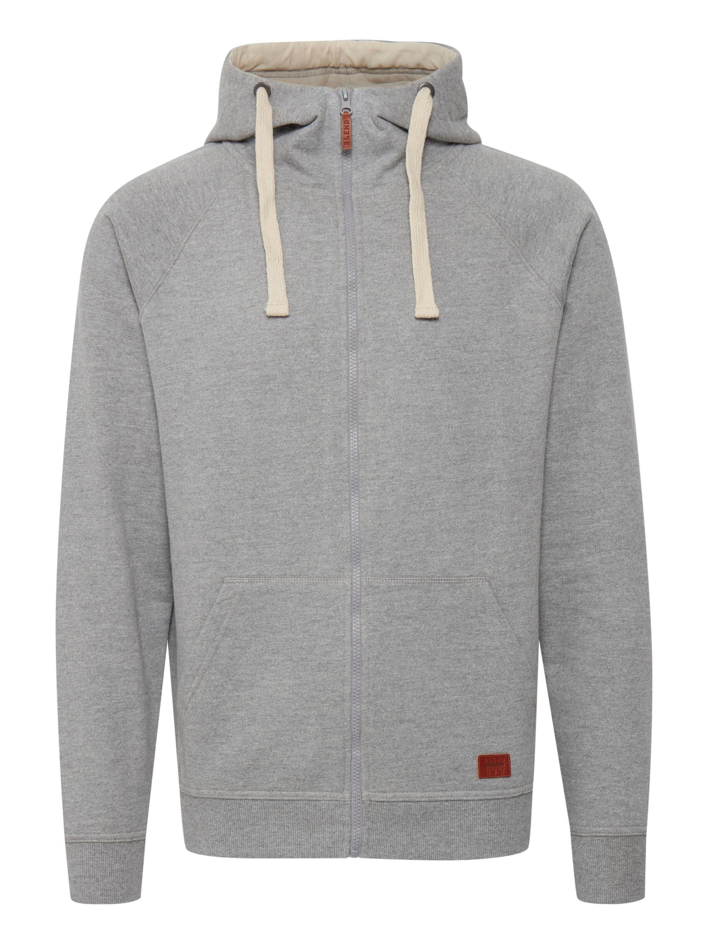 BLEND Sweat jacket 'Speedy' in Grey: front