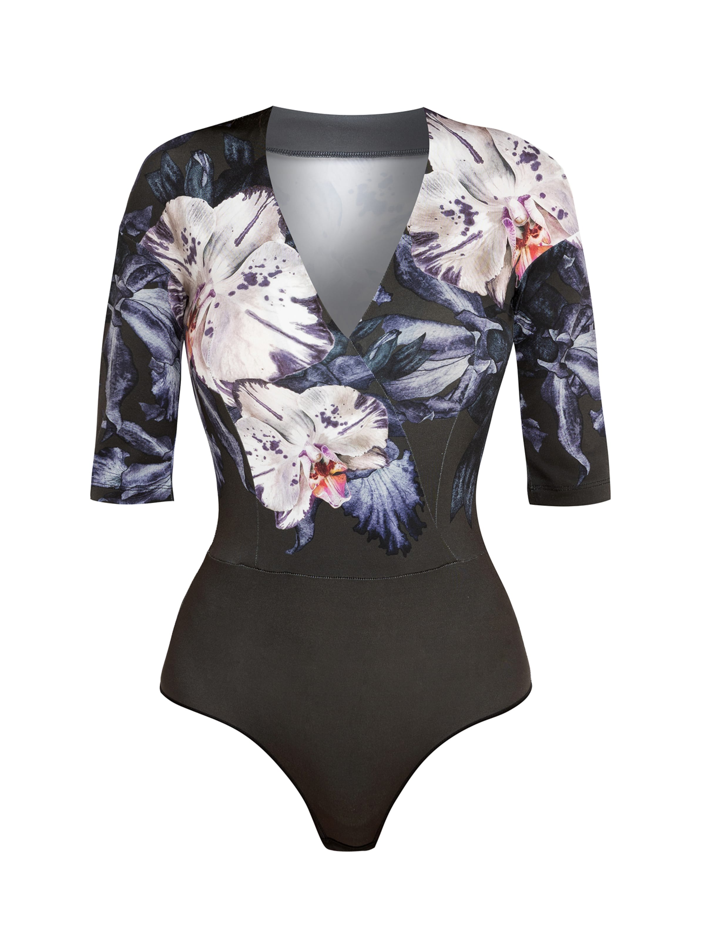 JIORO Blouse body 'ORCHID ICE' in Grijs: voorkant