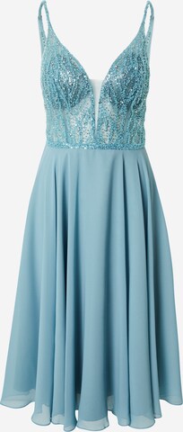 Robe de cocktail SWING en bleu : devant