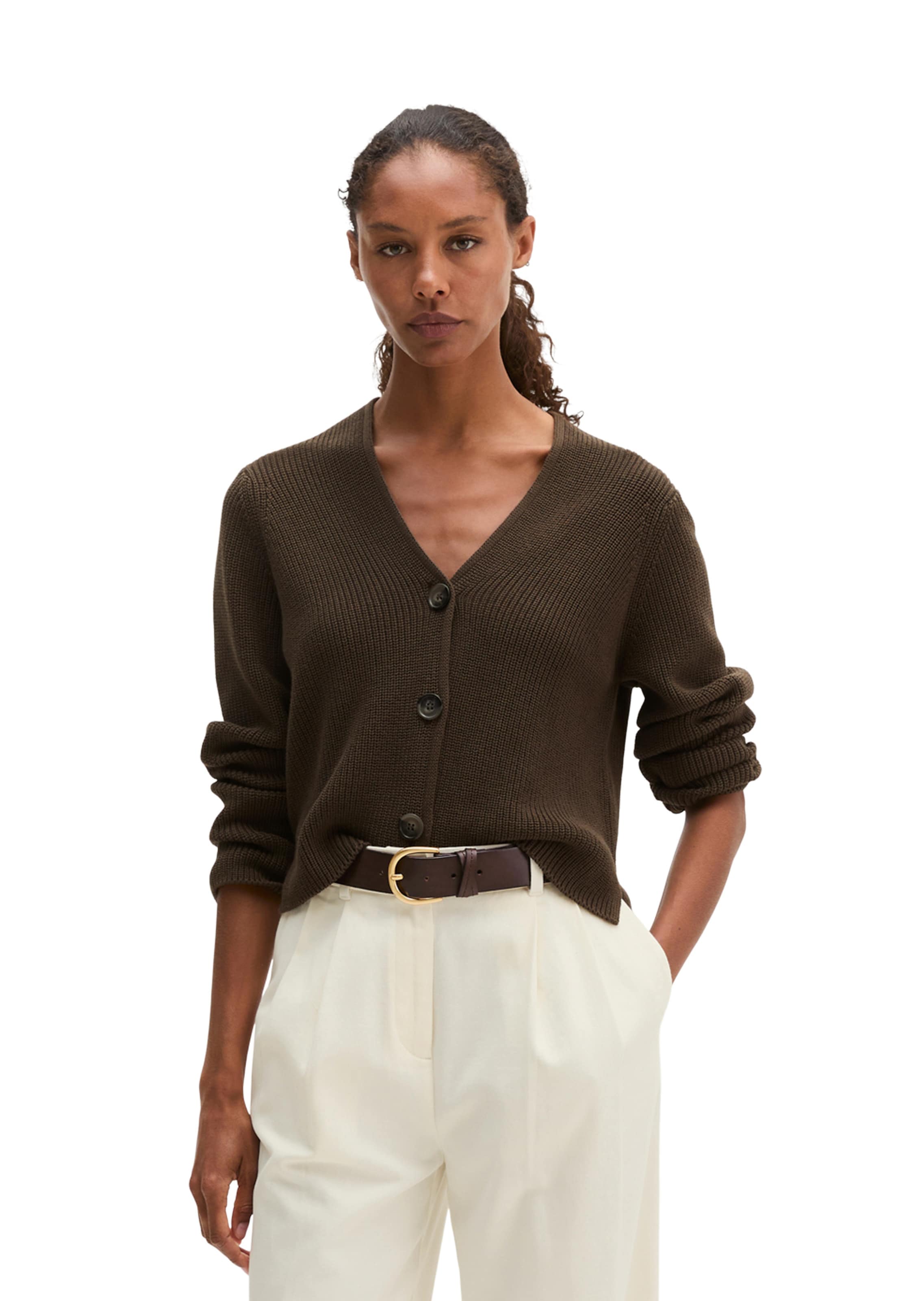 Marc O'Polo Knit cardigan in Brown: front