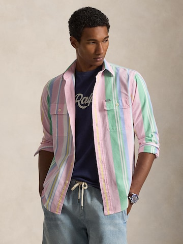 Polo Ralph Lauren Слим Рубашка 'OXFORD' в Ярко-розовый: спереди