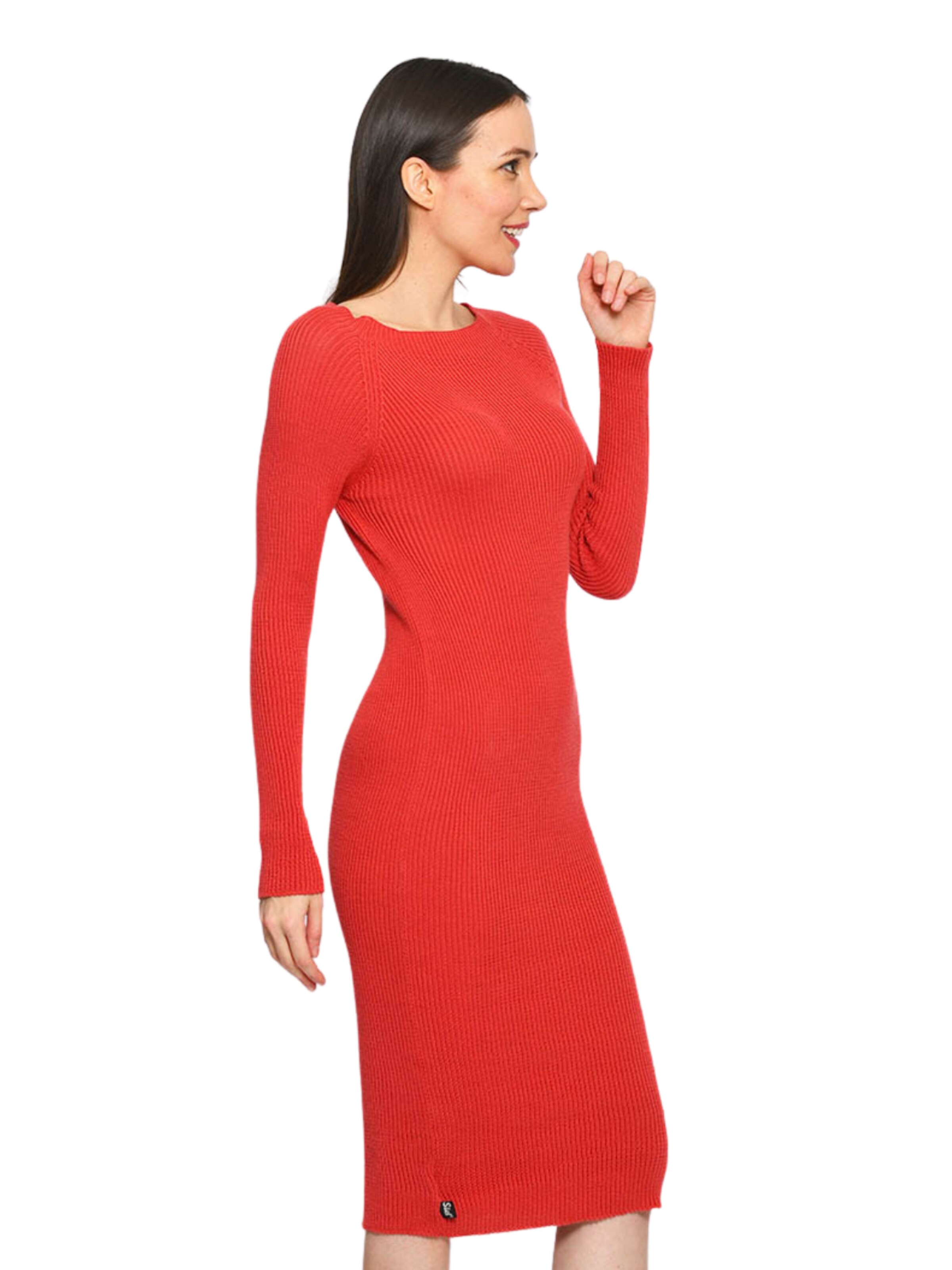 Süel knitwear - Vestido de punto 'Amanda Basic' en rojo