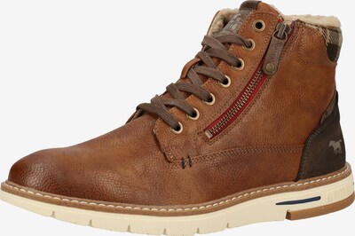 MUSTANG Bottines à lacets en beige clair / caramel / brun foncé, Vue avec produit