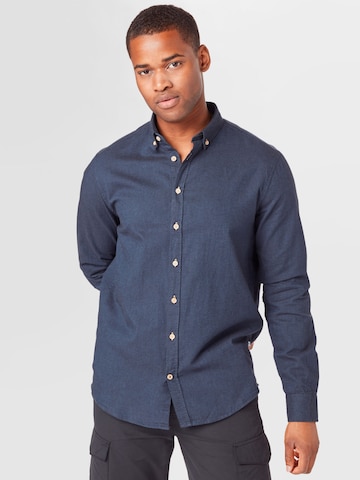 Kronstadt - Regular Fit Camisa 'Johan Diego' em azul: frente