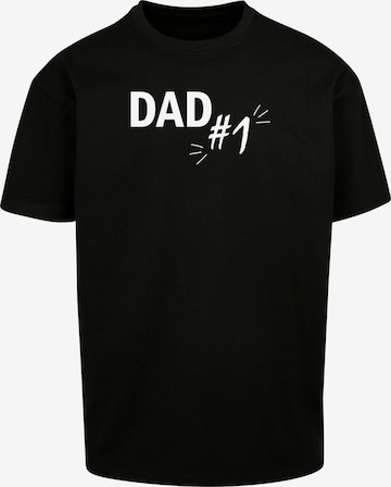 Merchcode Shirt 'Fathers Day - Dad Number 1' in Zwart: voorkant