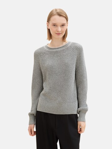 TOM TAILOR DENIM Sweater in Grey: front