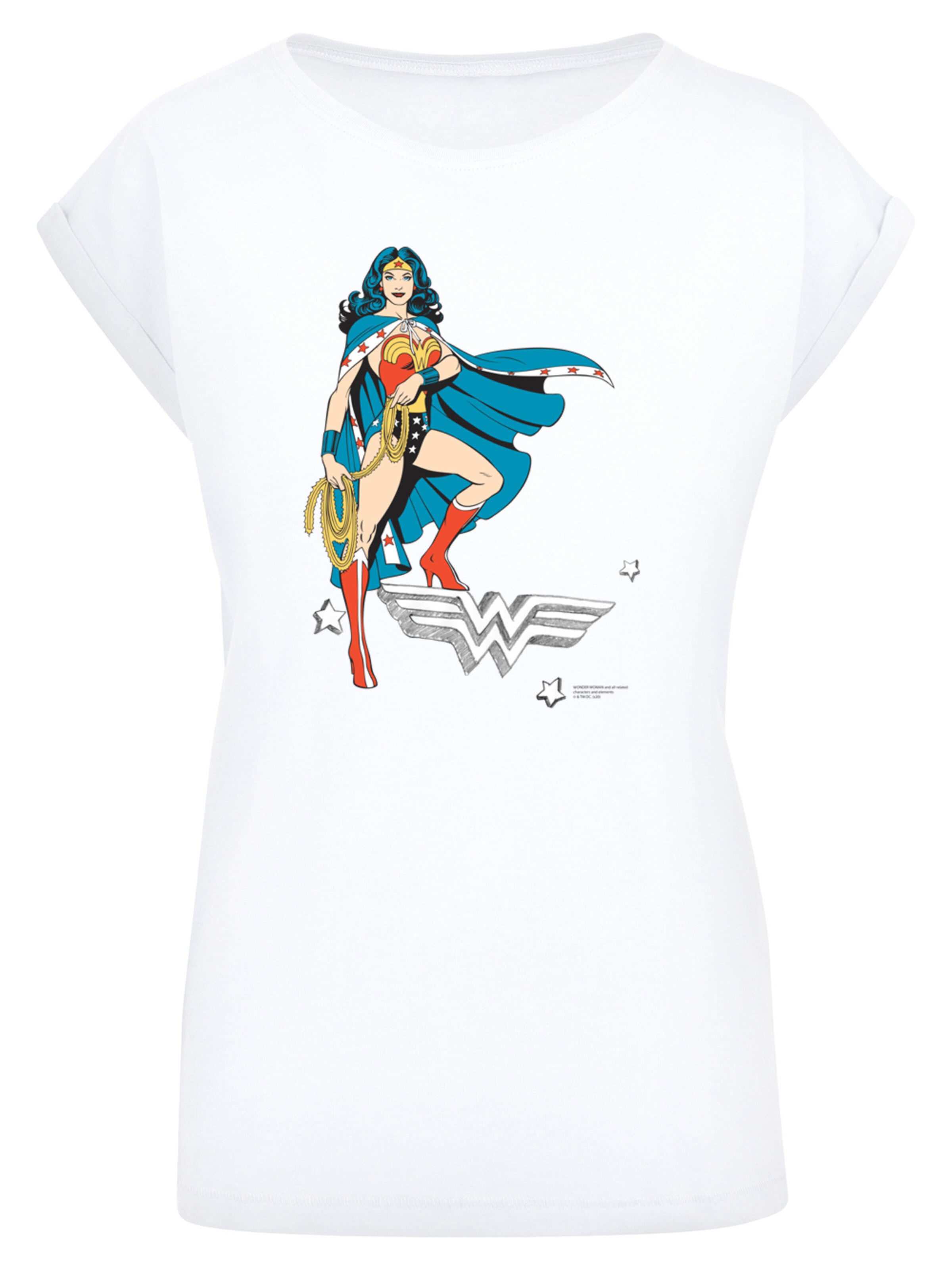 F4NT4STIC Shirt 'DC Comics Wonder Woman Standing' in White: front