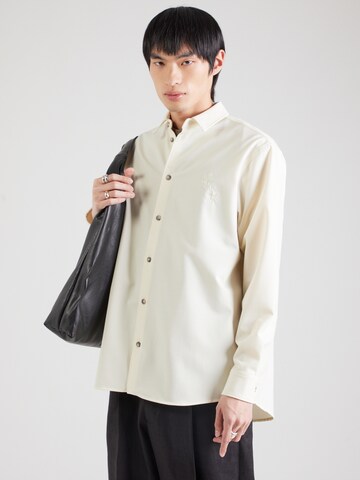 Coupe regular Chemise 'DAMON' Soulland en blanc : devant