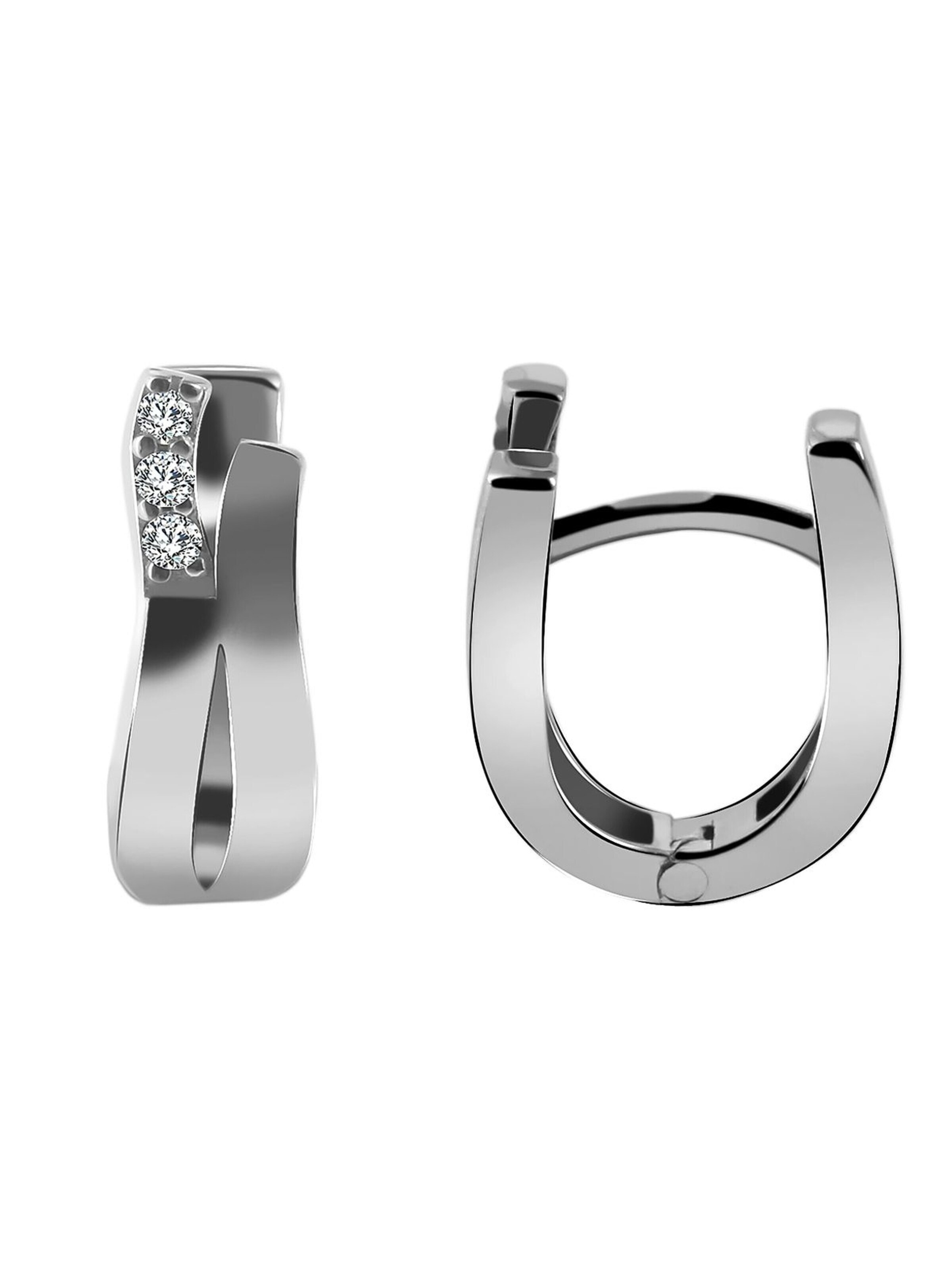 Akzent Earrings '"Benetta" aus 925 Sterlingsilber, rhodiniert, langlebig' in Silver