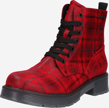 TOM TAILOR Lace-Up Ankle Boots in Red: front