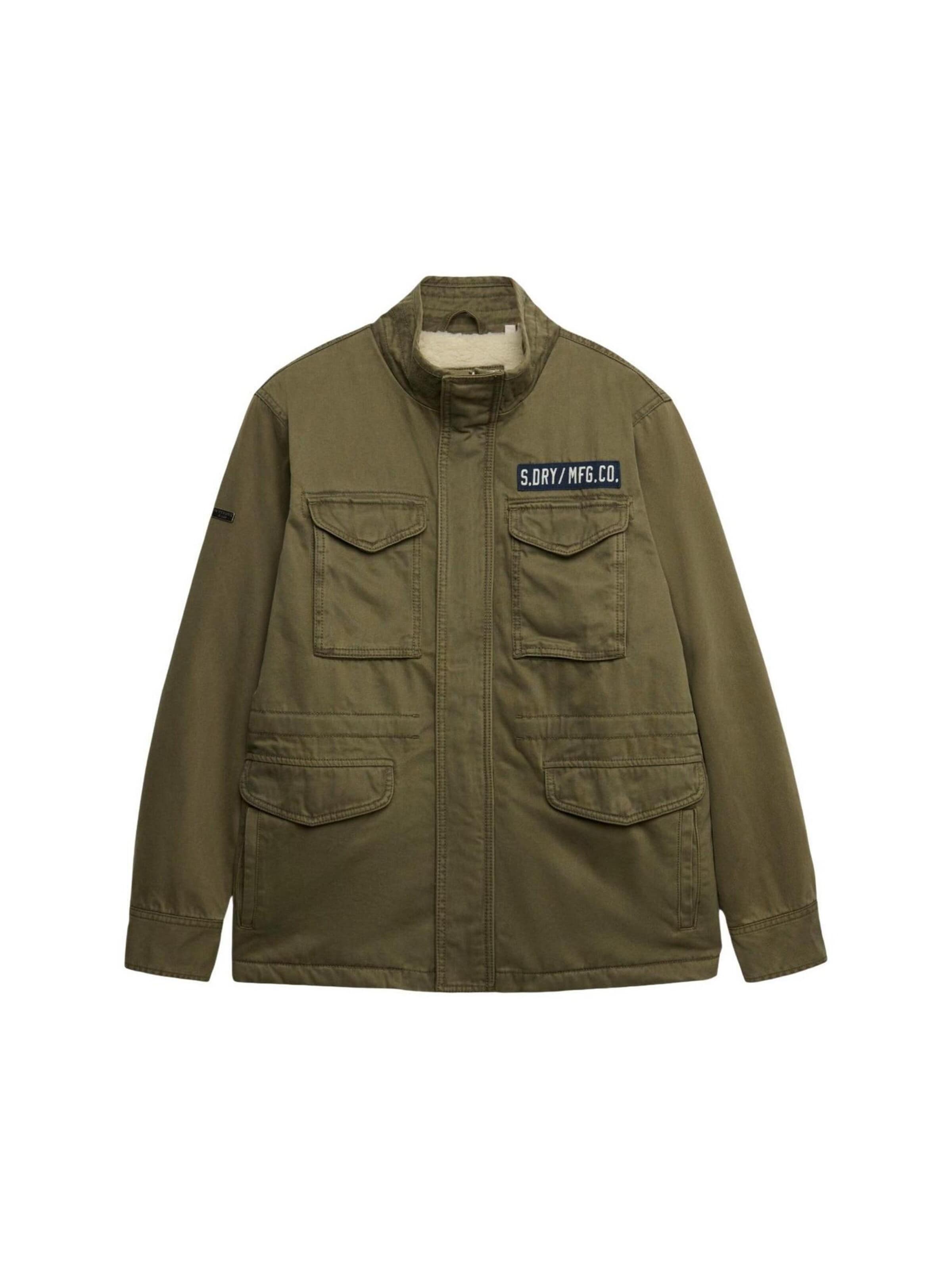 Superdry Winterjas 'Military Borg M65 Jkt SDM5012482A' in Groen
