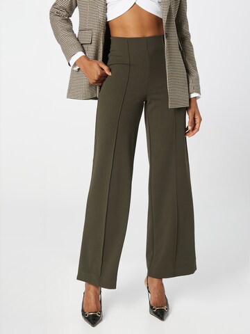 VERO MODA Wide leg Pleated Pants 'BECKY' in Green: front