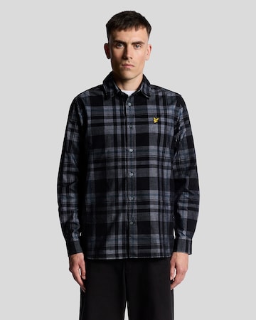 Lyle & Scott Comfort fit Overhemd 'Tartan Corduroy' in Zwart: voorkant