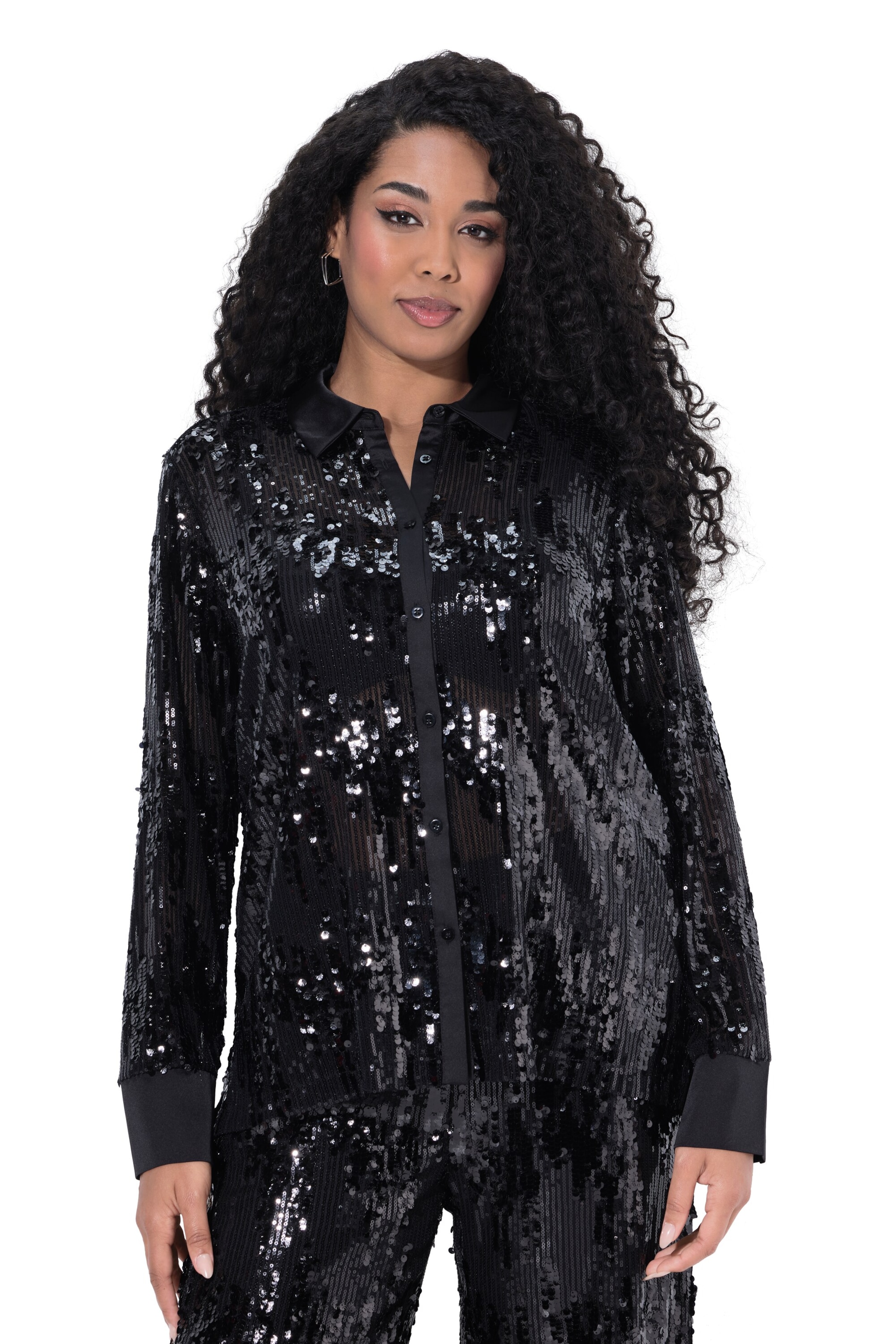 Ulla Popken Bluse in Schwarz: Vorderseite