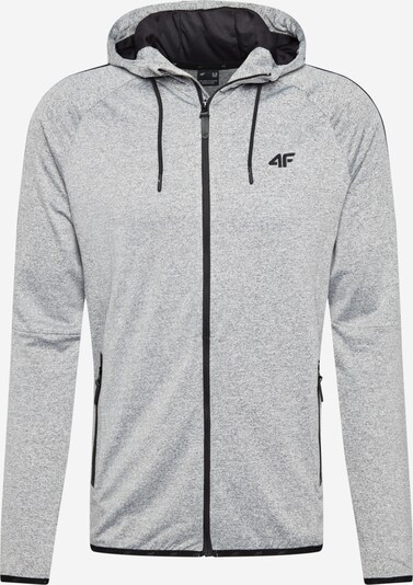 4F Sportsweatjacke in hellgrau / schwarz, Produktansicht