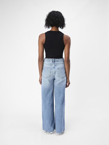 OBJECT Wide leg Jeans 'NIA' in Blauw