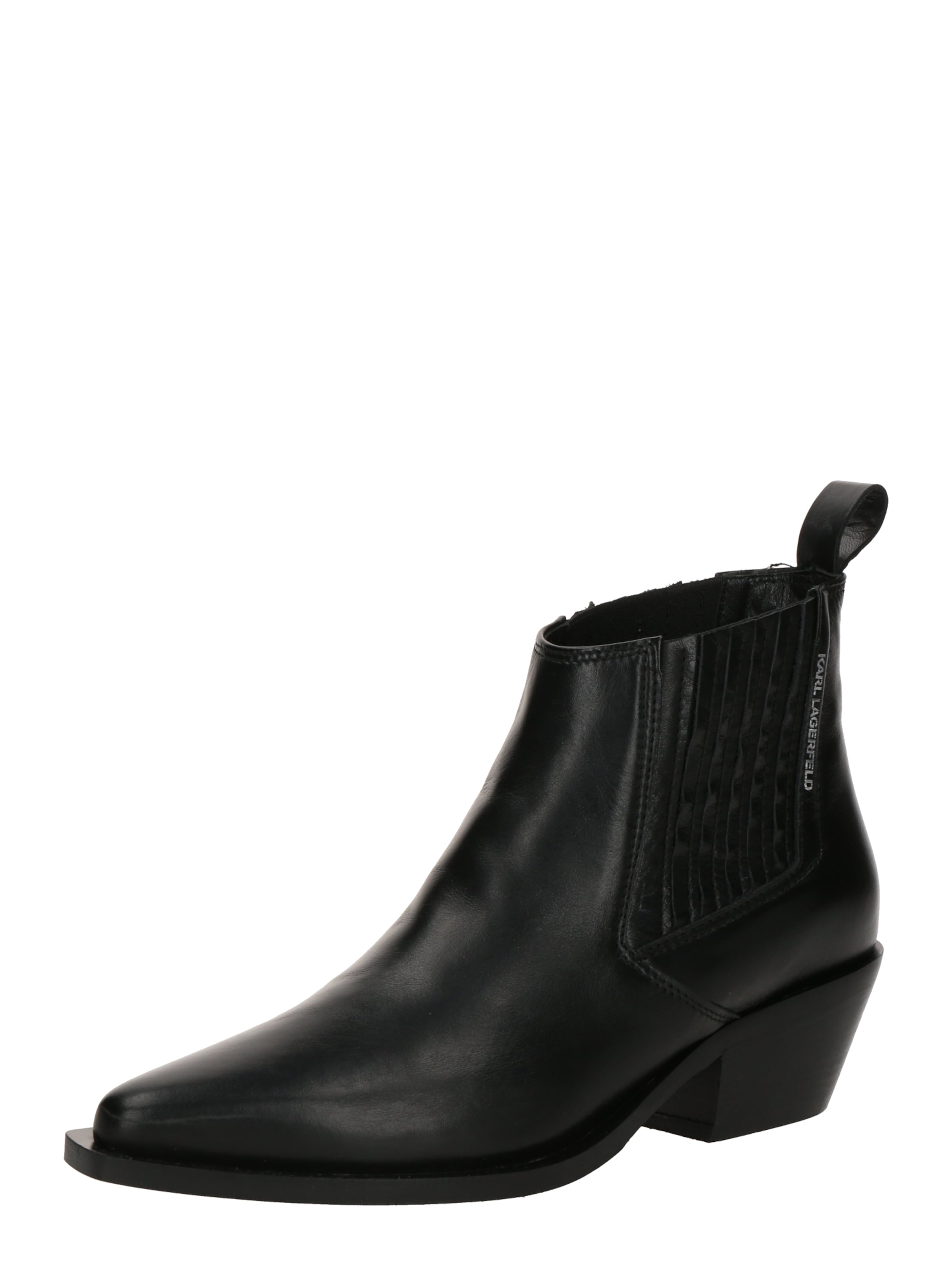 Cizme glezne Karl Lagerfeld pe negru, Vizualizare produs