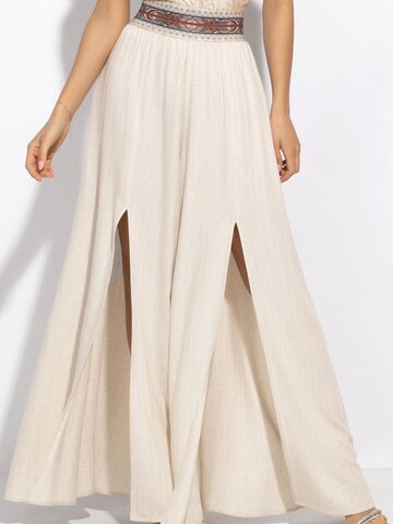 JIORO Wide leg Broek 'ESSENTIALS' in Beige