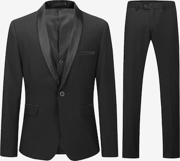 Youthup Slimfit Anzug in Schwarz: Vorderseite