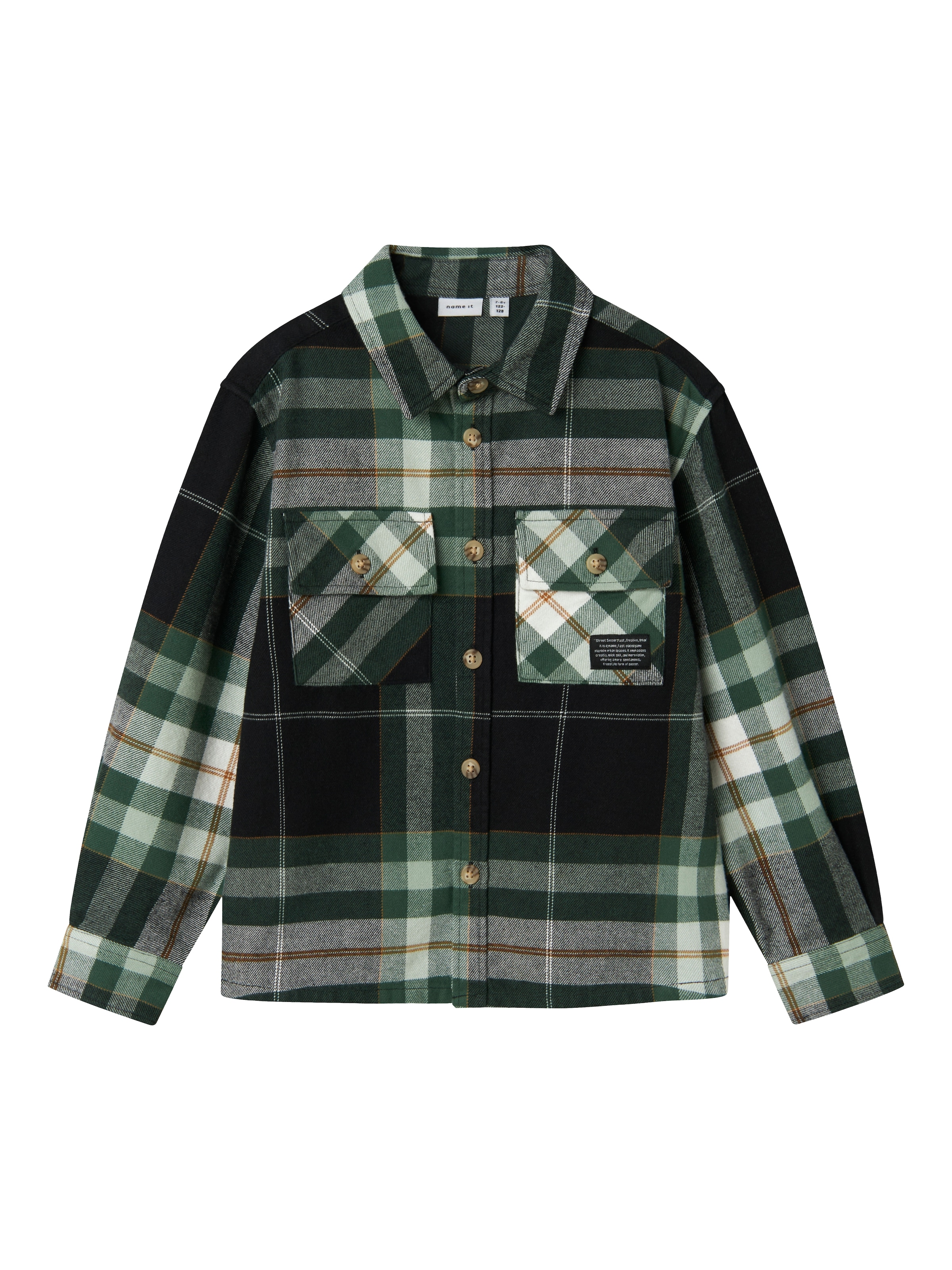 NAME IT Regular fit Button Up Shirt 'NKMNORRIS' in Green: front