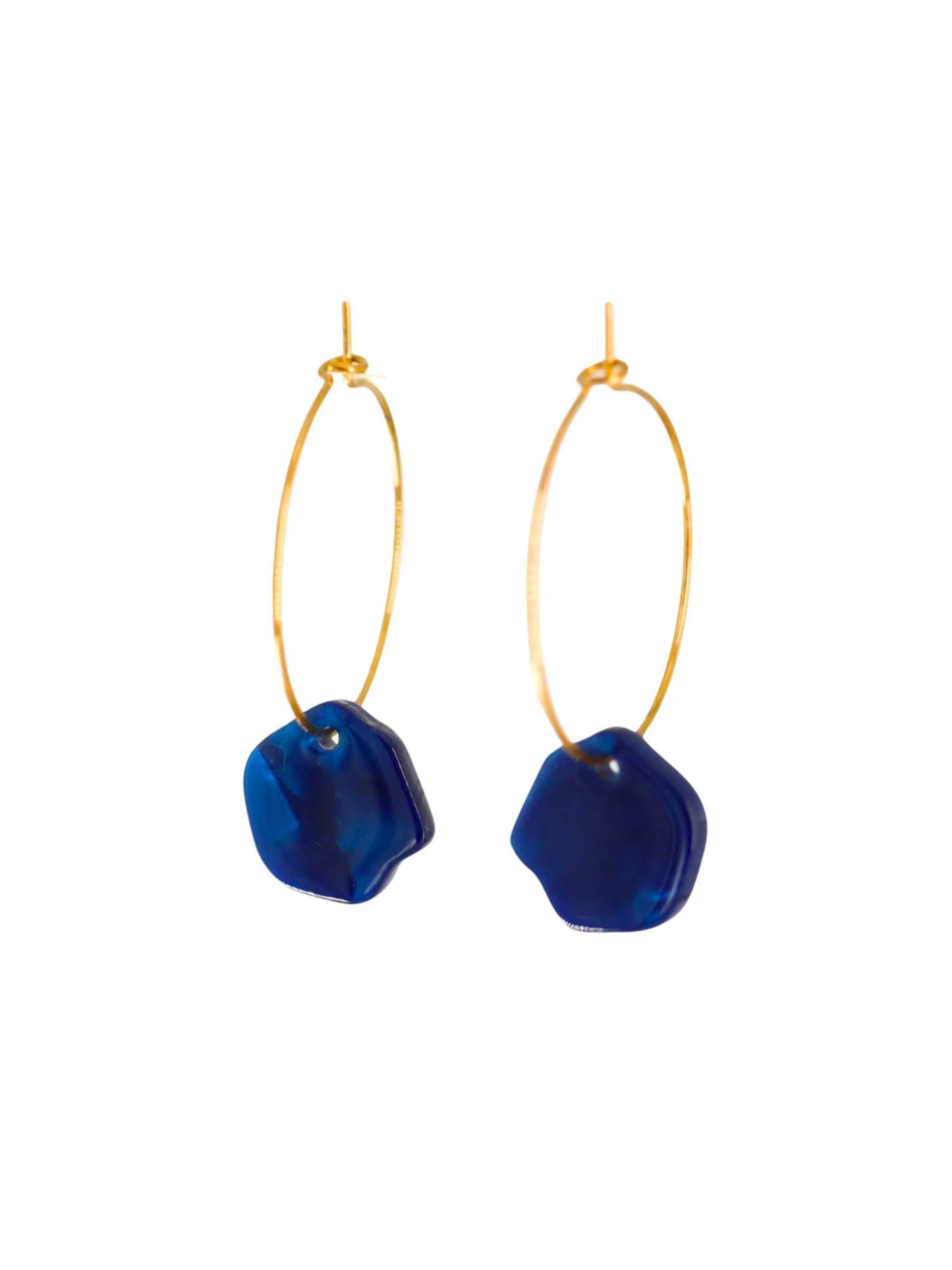 Fräulein Wunder - Brincos 'Acetat Creolen Alice' em azul: frente