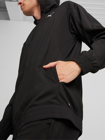 PUMA Sportjas 'Puma Fit Woven Full Zip Jacket' in Zwart