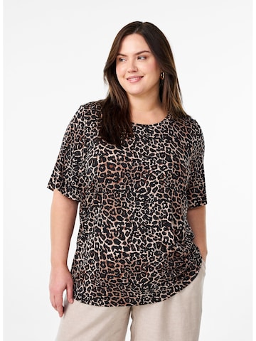 Zizzi T-Shirt in Braun: Vorderseite