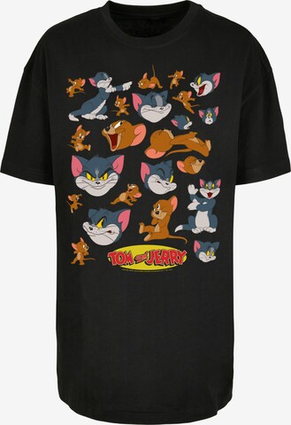 F4NT4STIC Shirt 'Tom und Jerry Many Faces' in Zwart: voorkant