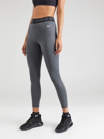 NIKE Skinny Sportbroek 'Pro' in Grijs: voorkant