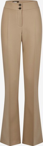 MARC AUREL Flared Pleated Pants in Beige: front